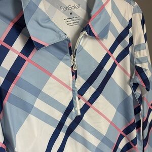 SanSoleil Plaid Long Sleeve Shirt